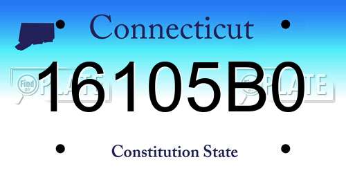 16105B0 Connecticut License Plate