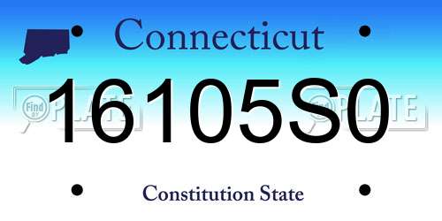 16105S0 Connecticut License Plate