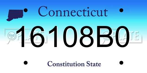 16108B0 Connecticut License Plate
