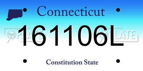 161106L Connecticut License Plate