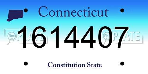 1614407 Connecticut License Plate