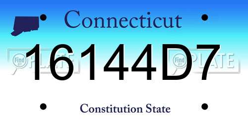 16144D7 Connecticut License Plate