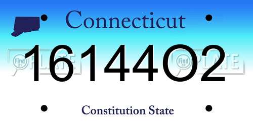 16144O2 Connecticut License Plate