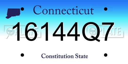 16144Q7 Connecticut License Plate