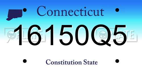 16150Q5 Connecticut License Plate
