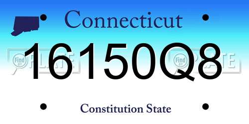 16150Q8 Connecticut License Plate
