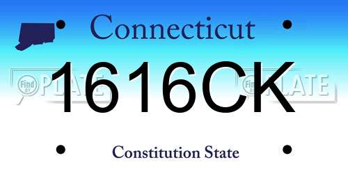 1616CK Connecticut License Plate