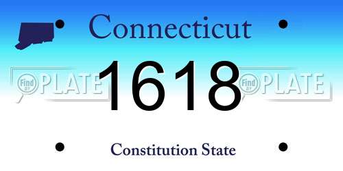1618 Connecticut License Plate