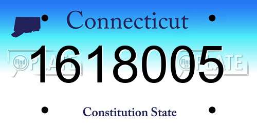 1618005 Connecticut License Plate