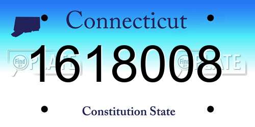1618008 Connecticut License Plate