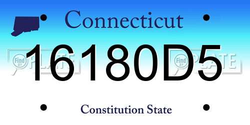 16180D5 Connecticut License Plate