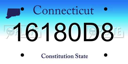 16180D8 Connecticut License Plate