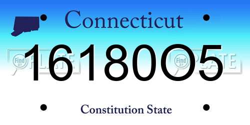 16180O5 Connecticut License Plate