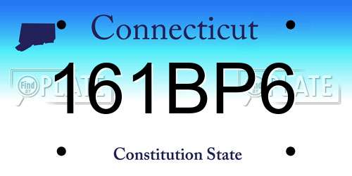 161BP6 Connecticut License Plate