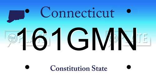 161GMN Connecticut License Plate