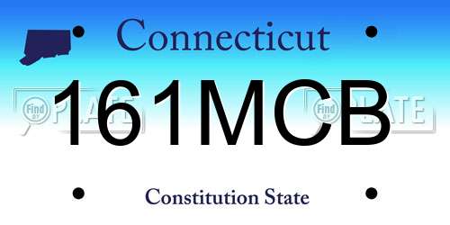 161MCB Connecticut License Plate