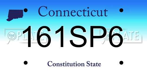 161SP6 Connecticut License Plate