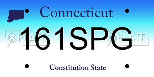 161SPG Connecticut License Plate
