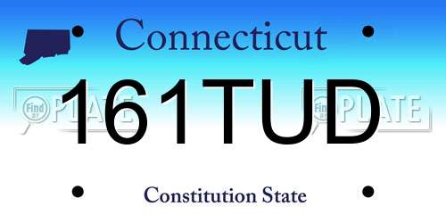 161TUD Connecticut License Plate