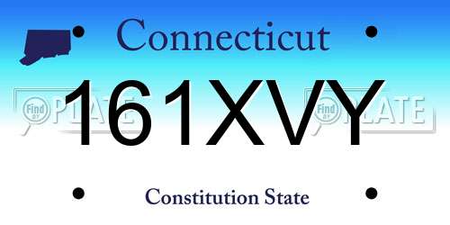 161XVY Connecticut License Plate