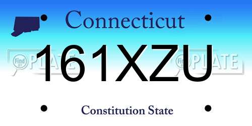 161XZU Connecticut License Plate