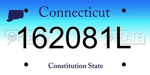 162081L Connecticut License Plate