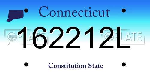 162212L Connecticut License Plate