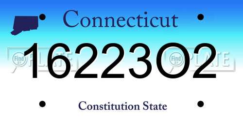 16223O2 Connecticut License Plate