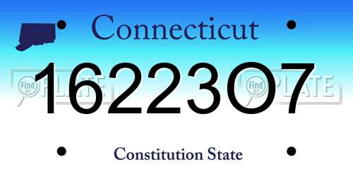 16223O7 Connecticut License Plate