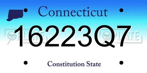 16223Q7 Connecticut License Plate
