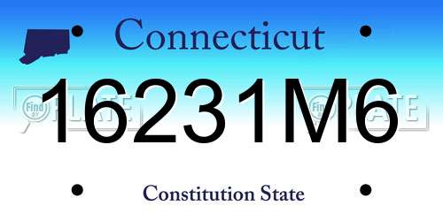 16231M6 Connecticut License Plate