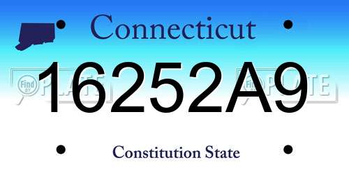 16252A9 Connecticut License Plate