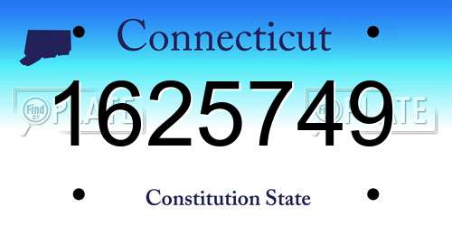 1625749 Connecticut License Plate