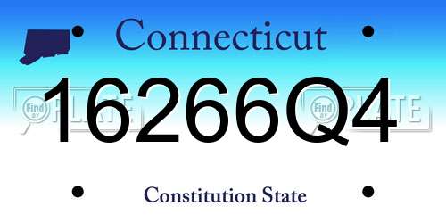 16266Q4 Connecticut License Plate