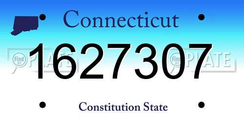 1627307 Connecticut License Plate