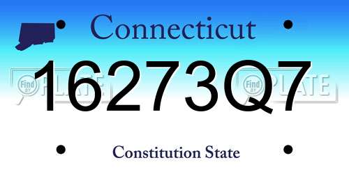 16273Q7 Connecticut License Plate