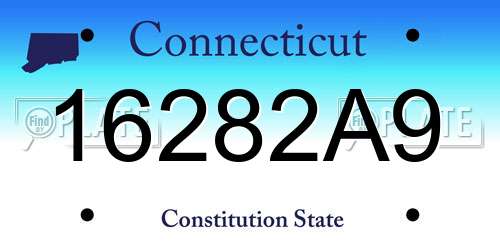 16282A9 Connecticut License Plate
