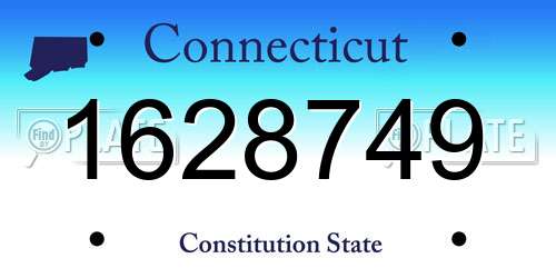 1628749 Connecticut License Plate