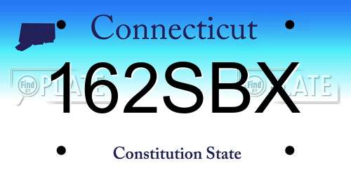 162SBX Connecticut License Plate