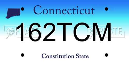 162TCM Connecticut License Plate