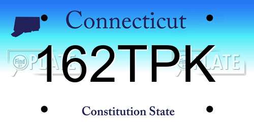 162TPK Connecticut License Plate