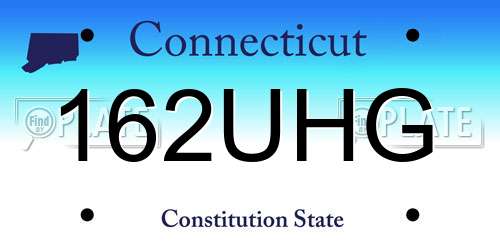 162UHG Connecticut License Plate