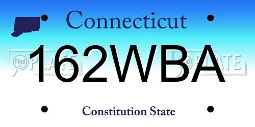 162WBA Connecticut License Plate