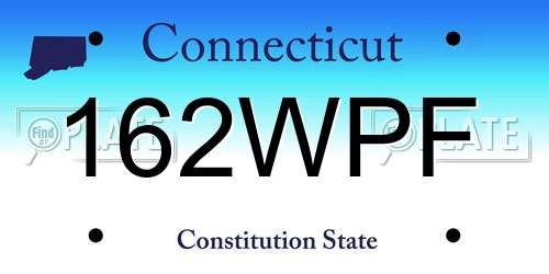 162WPF Connecticut License Plate