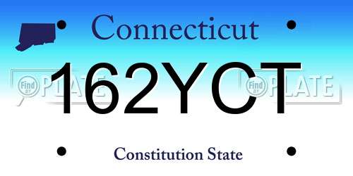 162YCT Connecticut License Plate