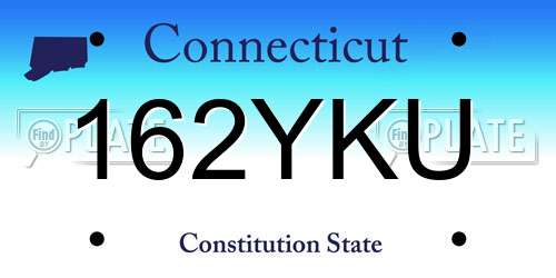 162YKU Connecticut License Plate