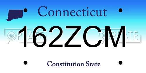 162ZCM Connecticut License Plate