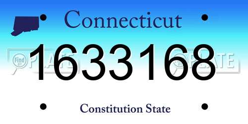 1633168 Connecticut License Plate
