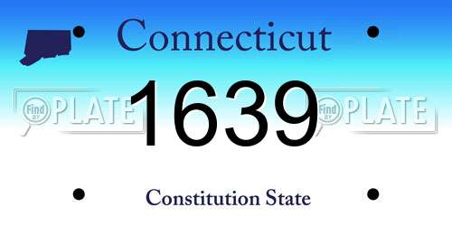 1639 Connecticut License Plate
