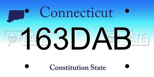 163DAB Connecticut License Plate